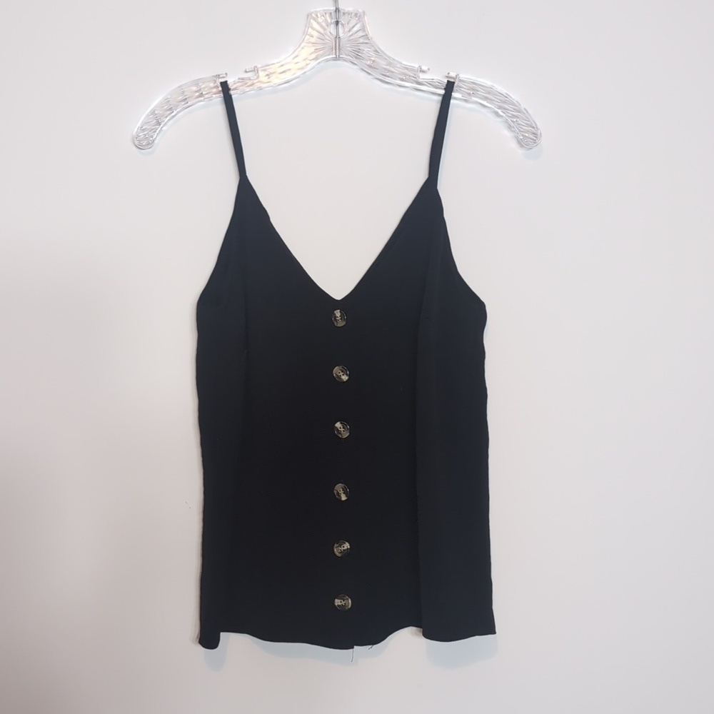 New Look Black V Neck Tank Top Shirt